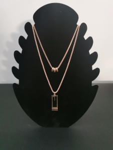 Collier à Double Couche, En Acier Titane, élégant (couleur or)