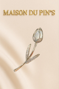 Broche tulipe, broche florale de luxe