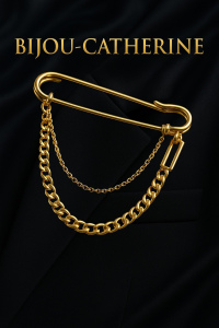 Broche design épingle de sûreté couleur or