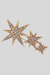 Broche couleur or décoration en forme d'étoile à huit branches (1)