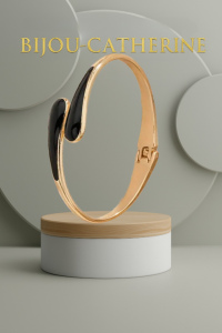 Bracelet Ouvert en Émail et plaqué Or 18 k Pour Femmes